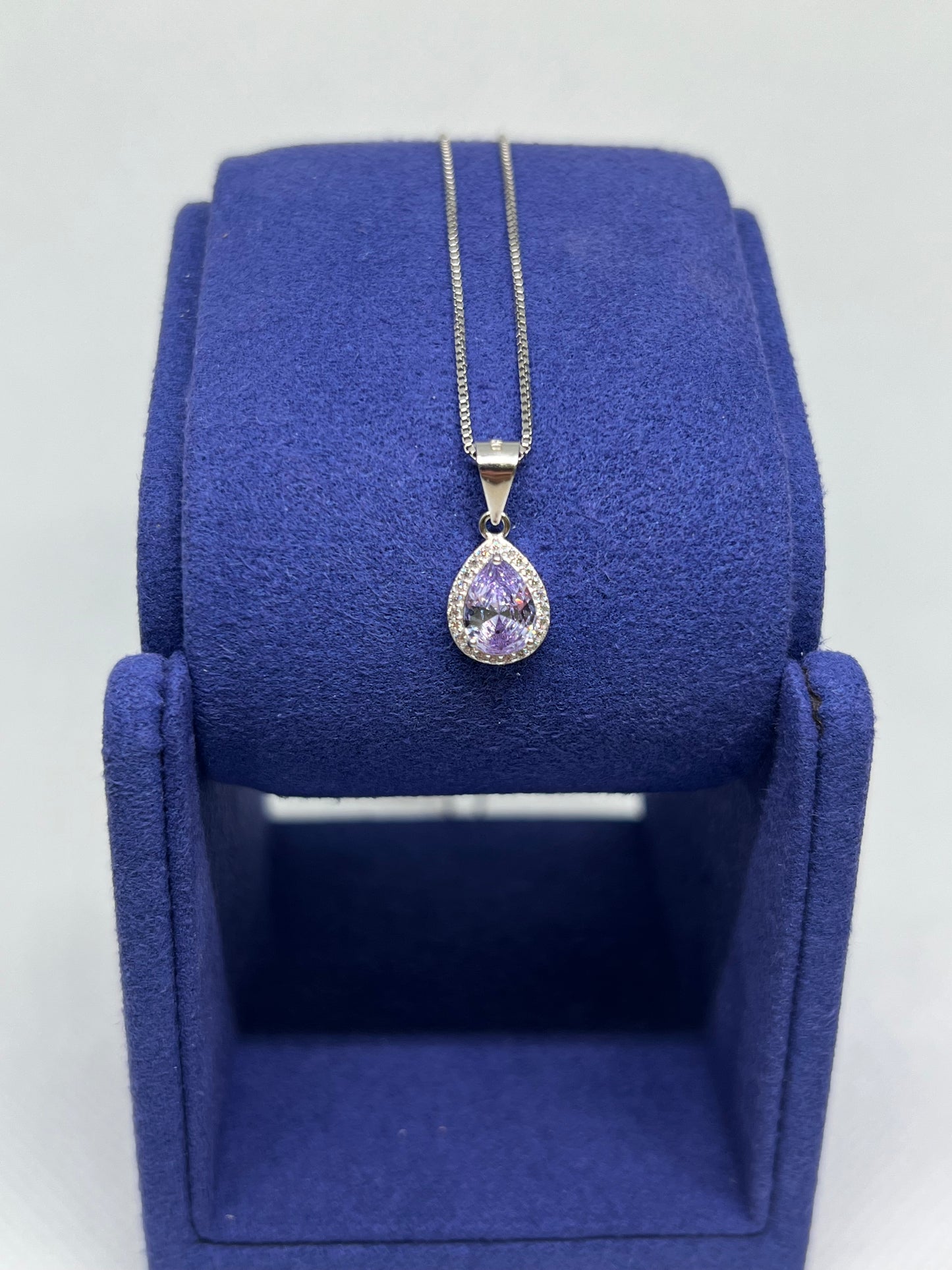 Sterling Silver Alexandrite Teardrop Earring and Pendant Set