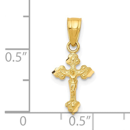 10K Tiny Crucifix Pendant Charm