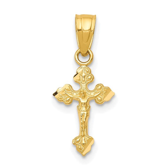 10K Tiny Crucifix Pendant Charm