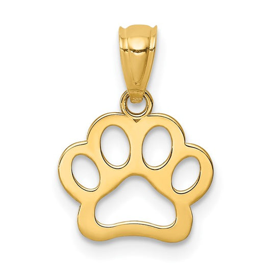 10K Paw Print Pendant Charm