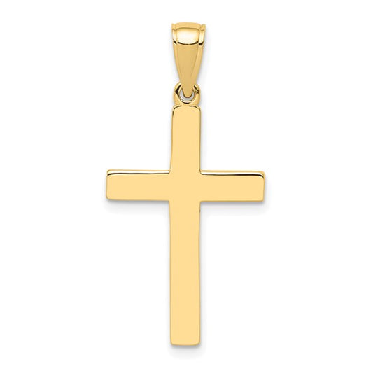 10K Simple Cross Pendant Charm