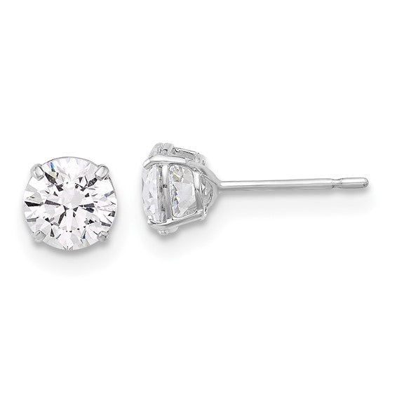 10K White Gold Stud Earrings