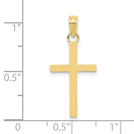 10K 3-D Cross Pendant Charm