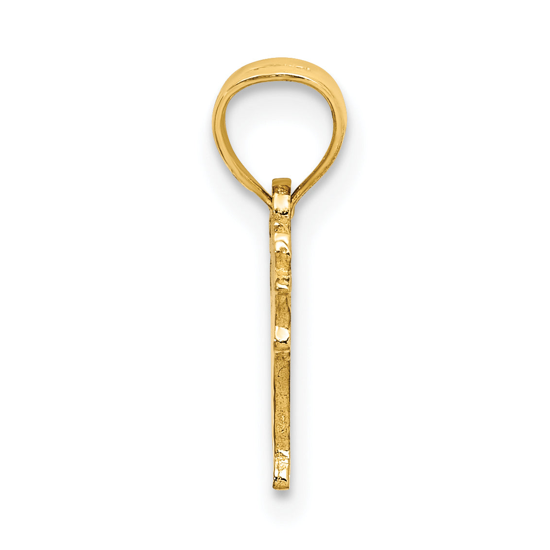 10K Flat Gold Polished Cow Pendant