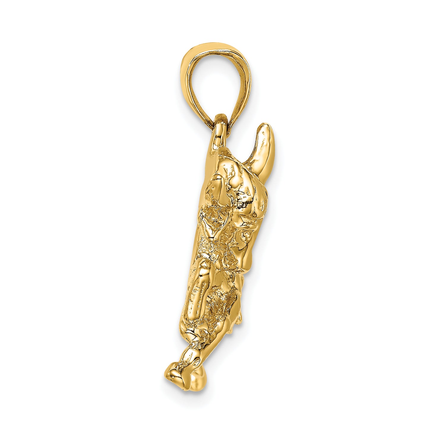 10K Polished Raging Bull Pendant