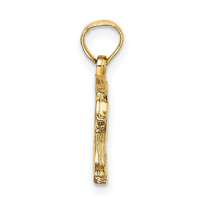 10K Gold Polished Bear Pendant