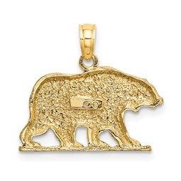 10K Gold Polished Bear Pendant