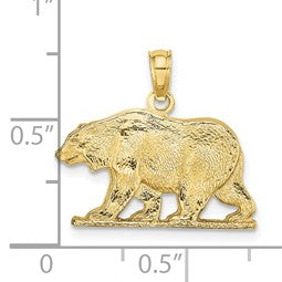 10K Gold Polished Bear Pendant