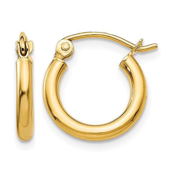 10K Gold Hoop Huggies 2MM (Clasp Style)