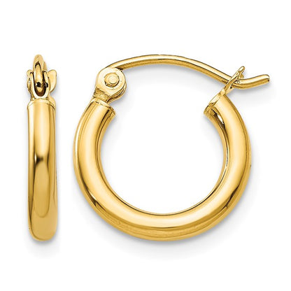 10K Gold Hoop Huggies 2MM (Clasp Style)