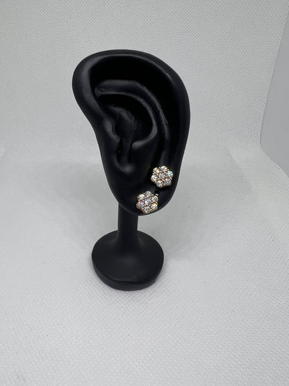 Rose Gold Vermeil Flower Moissanite Earrings