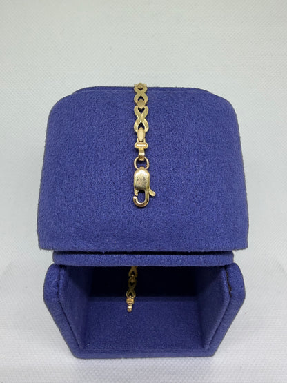 10K Solid Gold Infinity Bracelet - 7.5 Inches
