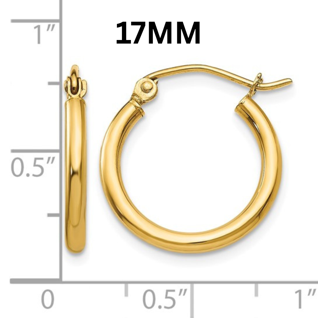 10K Gold Hoop Huggies 2MM (Clasp Style)