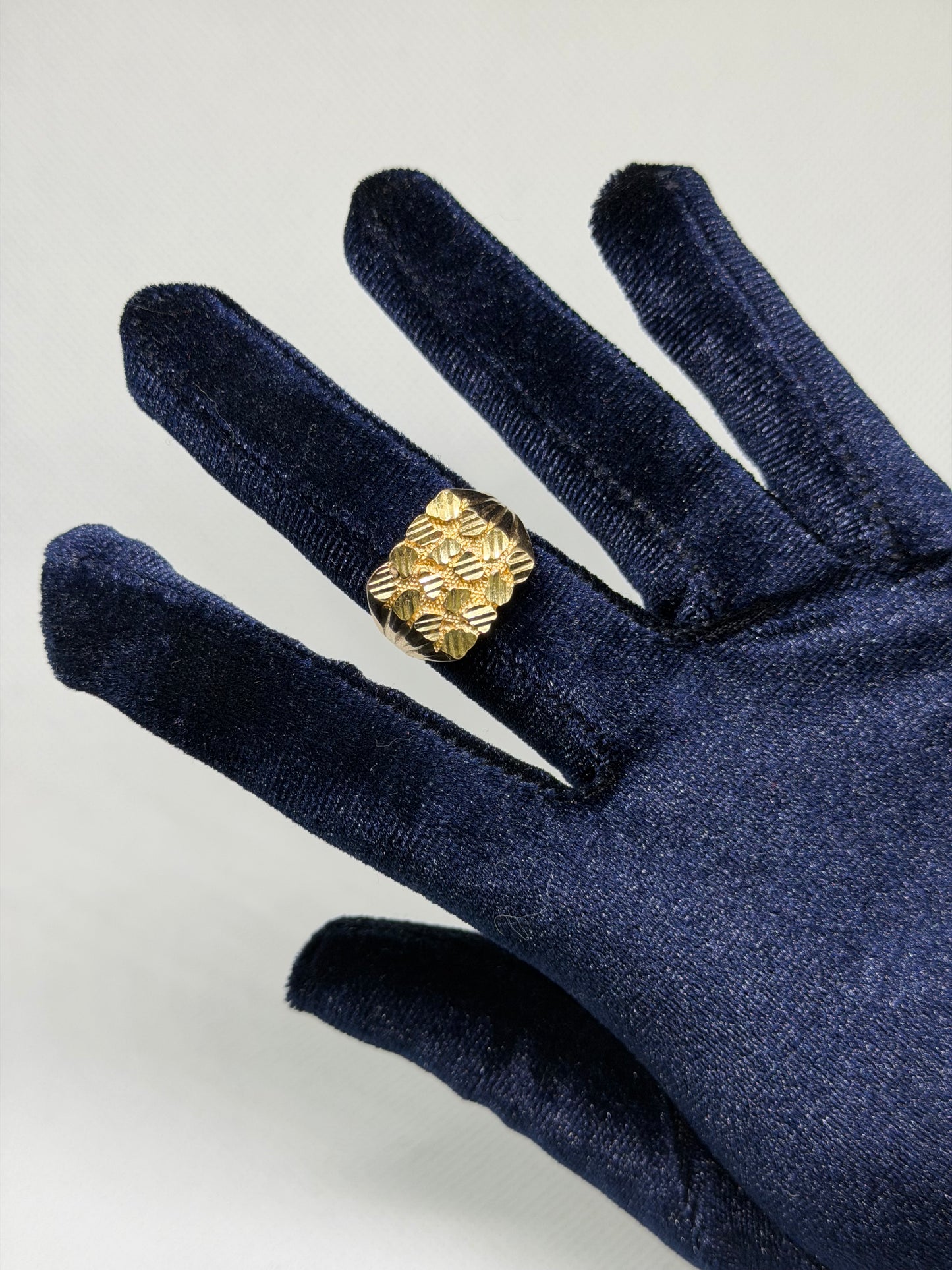 10K Solid Gold Nugget Ring - Size 8.5