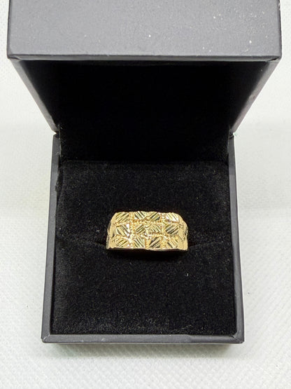 10K Solid Gold Nugget Ring - Size 7