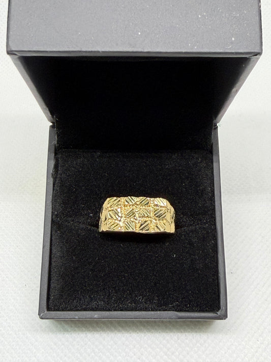 10K Solid Gold Nugget Ring - Size 7