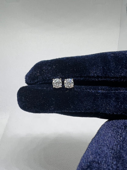 14K White Gold 1.5 Ct Solitaire Lab Grown Diamond Earrings - IGI CERTIFIED