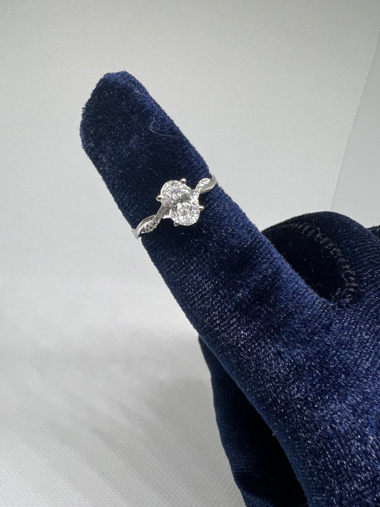 DC CERTIFIED Lab Grown Oval Infinity Style Diamond Ring