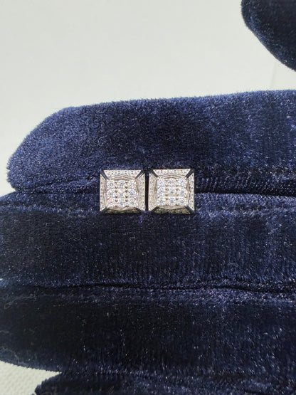 Sterling Silver Pyramid Moissanite Earrings