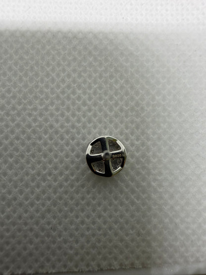 Sterling Silver Circle Cluster Moissanite Earrings