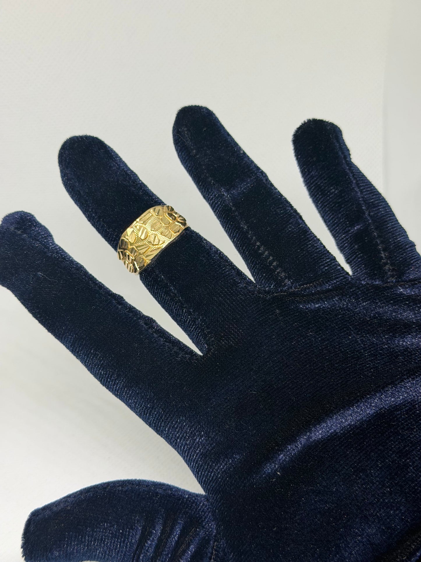 10K Solid Gold Nugget Ring - Size 9