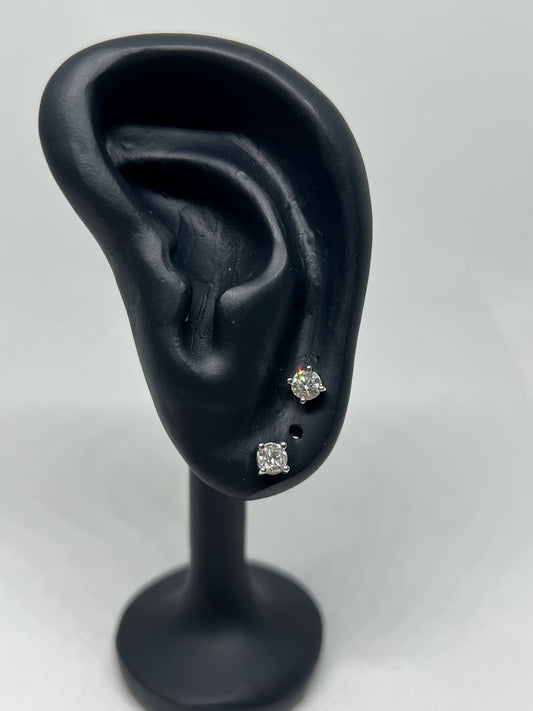 14K White Gold .5 Ct Lab Grown Diamond Earrings - CERTIFIED