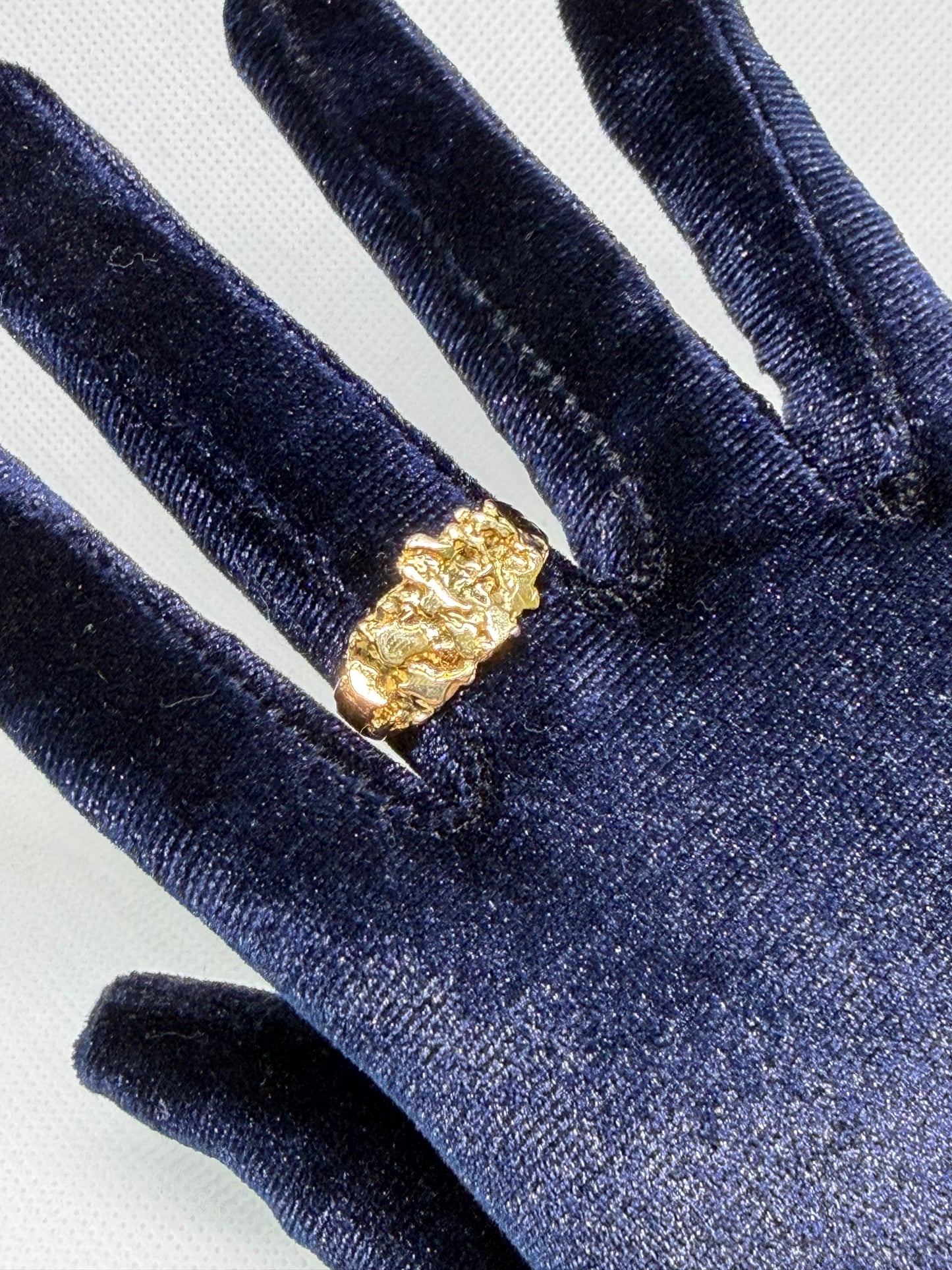 10K Solid Gold Nugget Ring - Size 12