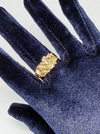 10K Solid Gold Nugget Ring - Size 12