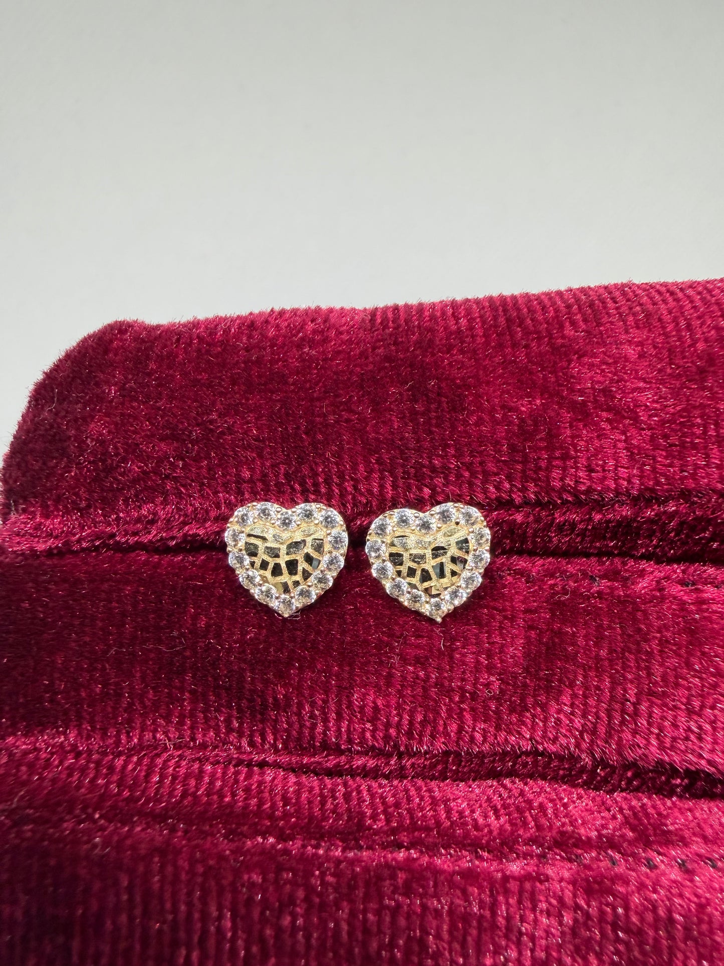 10K Yellow Gold Heart Nugget Earrings