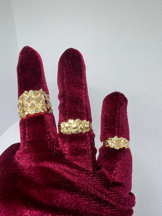 10K Solid Gold Nugget Ring