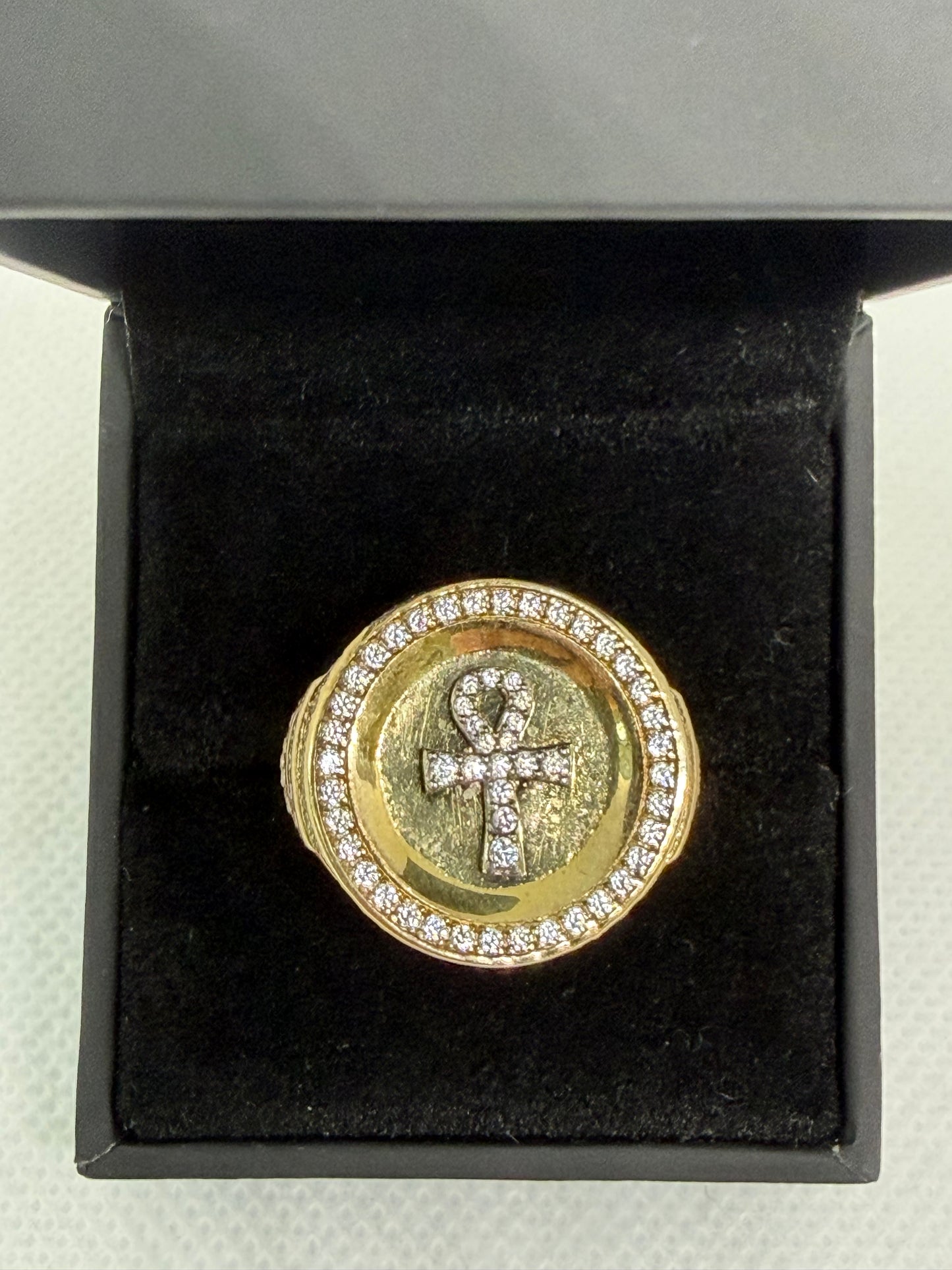 10K Solid Gold Ankh Ring -Size 9