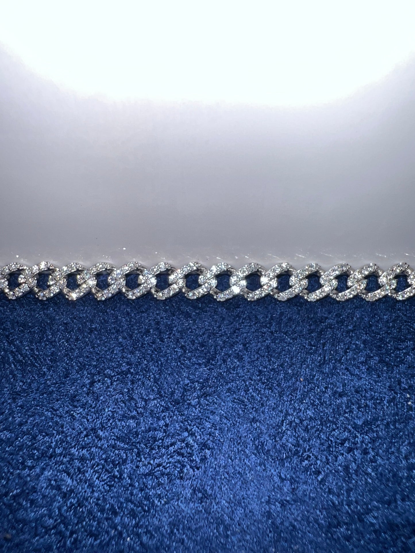 Silver Cuban Moissanite Bracelet