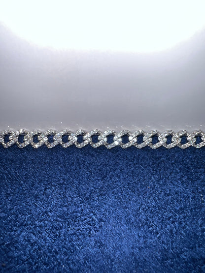 Silver Cuban Moissanite Bracelet