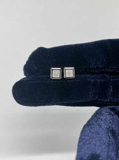 Sterling Silver Square Moissanite Earrings