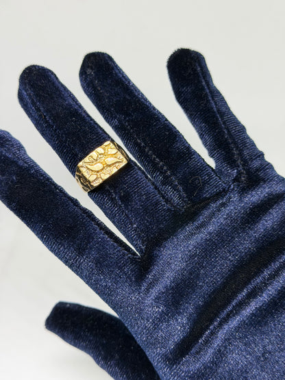 10K Solid Gold Nugget Ring - Size 9