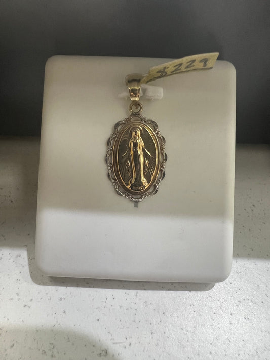 10K Gold Mother Mary Charm