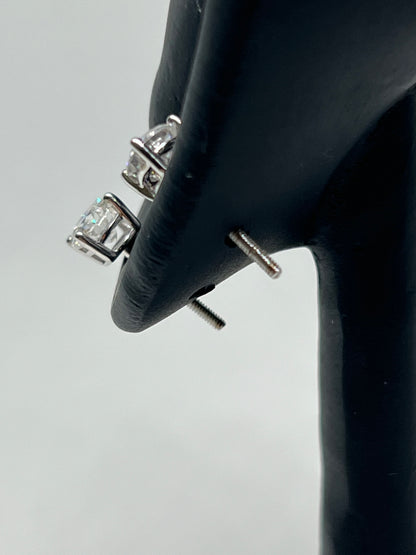 14K White Gold 1 Ct Lab Grown Diamond Earrings - IGI CERTIFIED