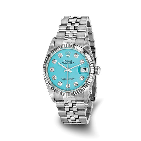 Teal Diamond Dial Rolex (pre-owned)