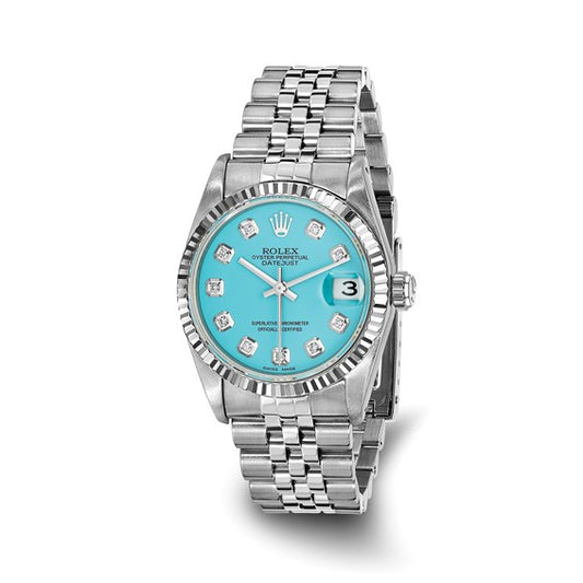 Teal Diamond Dial Rolex (pre-owned)