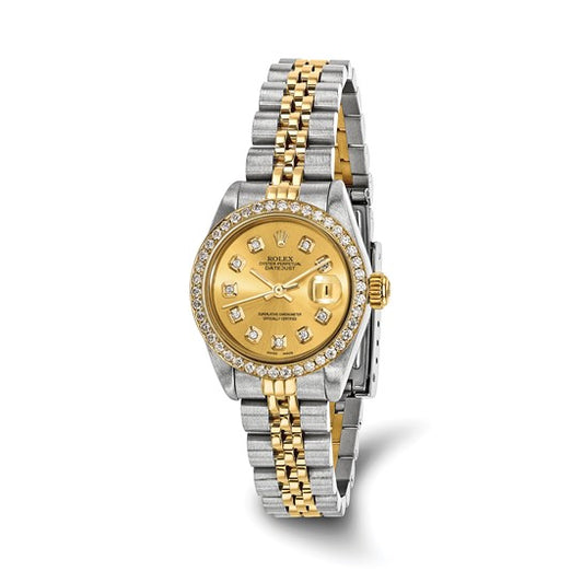 26mm Two Tone Datejust Champagne Diamond Dial Rolex (pre-owned)