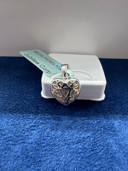Silver Heart Moissanite Pendant