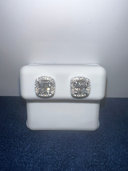 Sterling Silver Square Moissanite Earrings