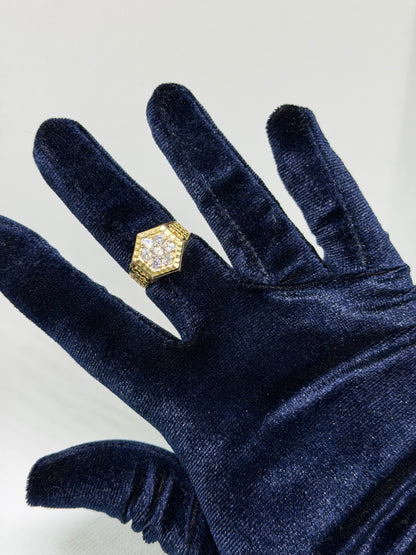 10K Solid Gold Glacier Stone Ring - Size 11