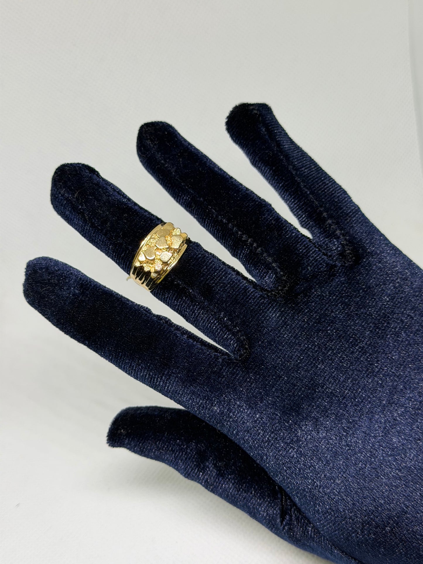 10K Solid Gold Nugget Ring - Size 8.5