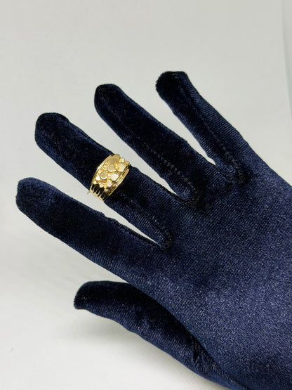 10K Solid Gold Nugget Ring - Size 8.5