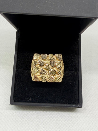 10K Solid Gold Nugget Ring - Size 9.5
