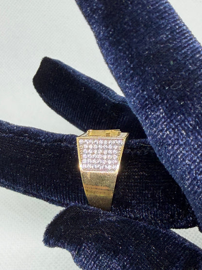 10K Solid Gold Glacier Masonic Ring - Size 10