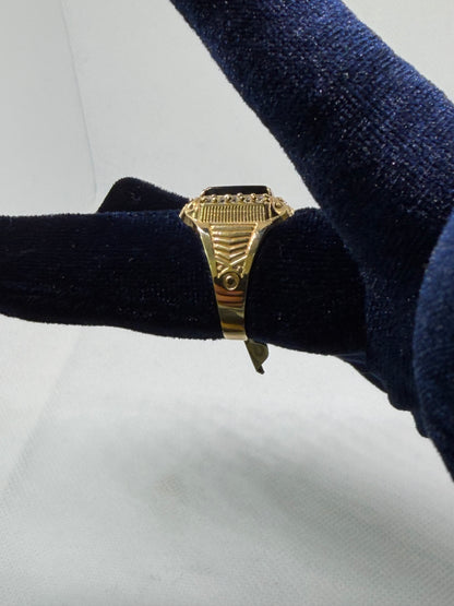 10K Solid Gold Black Onyx Ring - Size 11