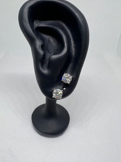 14K White Gold 1.5 Ct Solitaire Lab Grown Diamond Earrings - IGI CERTIFIED