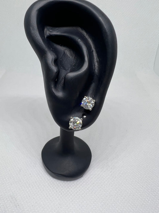 14K White Gold 1.5 Ct Solitaire Lab Grown Diamond Earrings - CERTIFIED